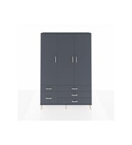 Arges Gardrop 5 Raflı 5 Çekmeceli Tek Askılı 132x30x195 Antrasit-Antrasit