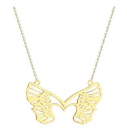 Tasarım Kelebek Kalp Model Kolye 925K Gümüş Sevgiliye Hediye (Gold)