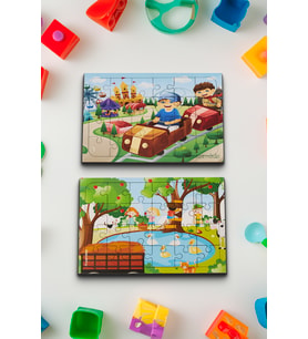 Okul Öncesi Başlangıç Yapboz Lunapark Maceram ve Piknik Ahşap Puzzle Set