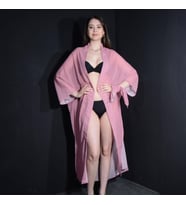 PAREDORA Pembe Simli  Kimono Pareo