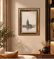 Klasik Gold Siyah İşlemeli Dekoratif Fotoğraf Çerçevesi 20x25 cm