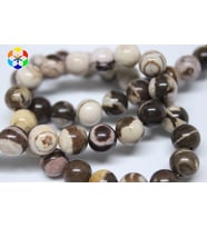 Jasper Zebra Taşı YARIM Dizi 8mm (18cm uzunluğundadır)