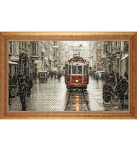 EV İŞYERİ OFİS İÇİN ALTIN ÇERÇEVELİ PASPARTULU TABLO S626