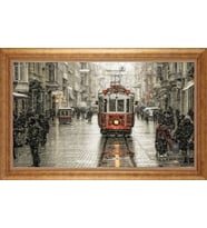 EV İŞYERİ OFİS İÇİN ALTIN ÇERÇEVELİ PASPARTULU TABLO S626