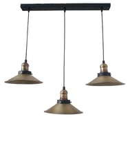 Dylight Retro Eskitme Kaplama 3 Lü Masa Üstü Sıralı Dekoratif Rustik Sarkıt Avize Çap 60 cm