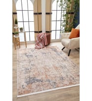 Dijital Kaymaz Yıkanabilir Krem Modern Salon Halısı Mutfak Halısı Koridor Halısı Yolluk HLN1637