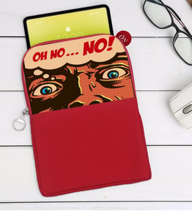 BK Gift Pop Art Tasarımlı Taşınabilir Koruyucu Tablet Kılıfı & Organizer Çanta - Kırmızı-10