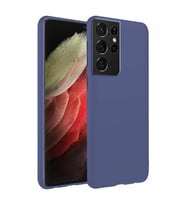 Samsung Galaxy S21 Ultra İnce Mat Silikon Kılıf Lacivert