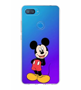 Xiaomi Mi 8 Lite Uyumlu Kapak Mickey Mouse Tasarımlı Şeffaf Silikon Kılıf