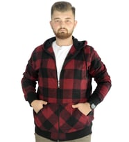 Mode XL Erkek Oduncu Kapsonlu Sweat Pocket 21574 Vişne