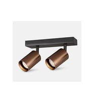 GU10 İkili LED Spot Avize Kahverengi Siyah Hareketli Başlık Tasarruflu LED Tavan Avize Duvar Aplik