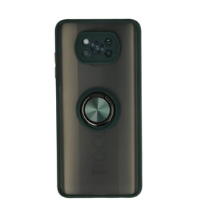 Xiaomi Pocophone X3 Kılıf Montreal Yüzüklü Silikon Kapak - Yeşil