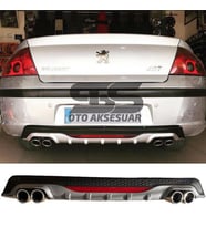 Peugeot 407 Difüzör Arka Tampon Eki 4 Egzoz Çıkışlı Gri Reflektörlü