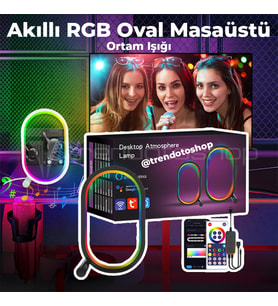 Akıllı RGB Oval Masaüstü Ortam Işığı APP Wifi Kontrollü Gece Lambası