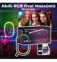 Akıllı RGB Oval Masaüstü Ortam Işığı APP Wifi Kontrollü Gece Lambası