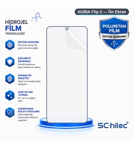 SChitec NUBIA Flip 2 Uyumlu Ön Yüzey Nano Şeffaf Hidrojel Ekran Koruyucu