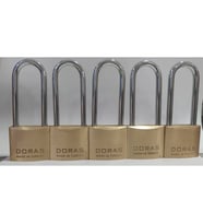Doras Ersa 5'li Set Uzun Kanca Pas Pirinç Asma Kilit 40 Mm