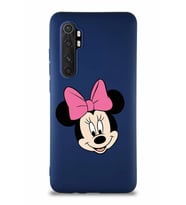Xiaomi Mi Note 10 Lite Soft Premier Kapak Minnie Mouse-C Tasarımlı Silikon Kılıf - Lacivert (Şeffaf)