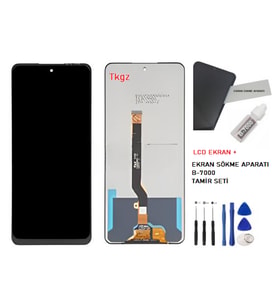 Tecno Pova Uyumlu Lcd Ekran Dokunmatik Servis Lcd + B-7000 + TAMİR SETİ