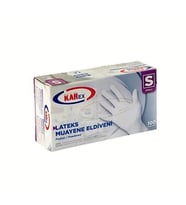 Omnipazar Karex Lateks Pudralı Eldiven 100'lü Paket Beyaz Small