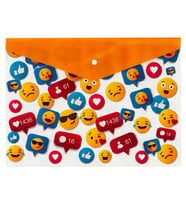 Bigpoint Çıtçıtlı Dosya A4 Emoji Desenli x 12 Adet