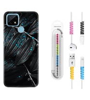 Realme C11 C21 C21Y C25Y C11 2021 Kılıf Kablo Koruma Spiral Silikon Foid Green 1643