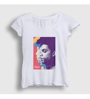 Presmono Kadın Beyaz Vintage Prince T-Shirt 414622tt