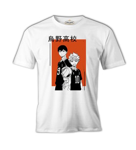 Haikyuu! Karasuno KageHina Beyaz Erkek Tshirt