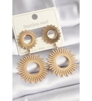 316L Çelik Gold Renk Güneş Model Kadın Küpe
