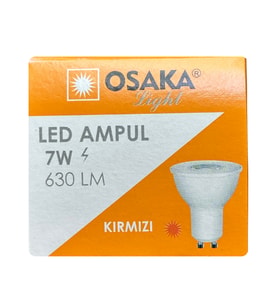 (1 Adet) Osaka 7W Kırmızı Işık GU10 Duylu (Kalın Duy) Led Çanak Ampul