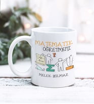 Matematik Öğretmeni Tasarımlı Kişiye Özel Kupa Bardak (Beyaz)
