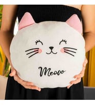 Meow Peluş Kedicik Yastık Sevimliliğiyle Sarılmalık, Yumuşacık Dekoratif Uyku Arkadaşı Yumoş Hediye
