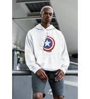 Marvel Kaptan Amerika Baskılı Unisex Oversize Yenilmezler Hoodie