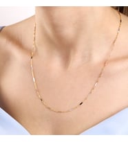 14 Ayar Altın Parçalı Singapur Zincir 50 Cm YENİ