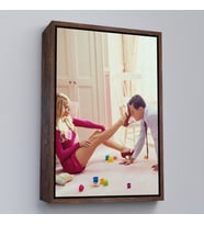 Çerçeveli Leonardo Di Caprio ve Margot Robbie The Wolf of Wall Street Filmi Tablo (Kahverengi)