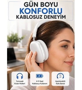 Gürültü Azaltmalı Bluetooth Kulaklık 5 Saat Kesintisiz Müzik Yeni Nesil