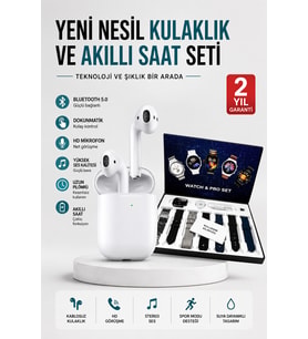 2025 Model Akıllı Saat ve 2.Nesil TWS Bluetooth Kulaklık Yüksek Ses Kaliteli