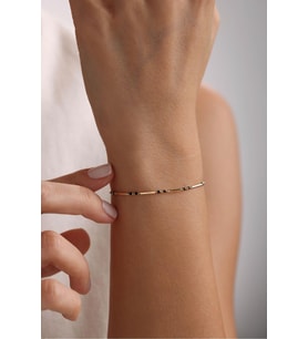 Siyah Mineli Golf Line Bileklik