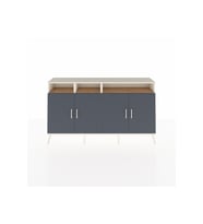 Arges Konsol 6 Raflı 4 Kapaklı 176x30x99 Aytaşı-Antrasit/Çam