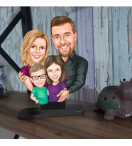 Aile Türbanlı Modelde olur Karikatür Bıblo