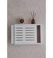 25x35x7 cm Izgaralı Beyaz Duvara Asılabilir Sigorta ve Modem-Wifi Saklama Kutusu! Saklama Kutusu
