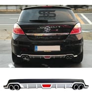 Opel Astra H Difüzör Arka Tampon Eki 4 Egzoz Çıkışlı Gri