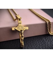 voyageaccessory Altın Renk Paslanmaz Çelik Minimal Boy Haç Kolye