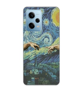 Redmi Note 12 Pro 5G Uyumlu Sanatsal Vintage Desenli Şeffaf Telefon Kılıfı