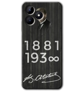 Realme C53 Kılıf HD Desen Baskılı Kılıf - Atatürk Ahşap İmza