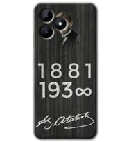 Realme C53 Kılıf HD Desen Baskılı Kılıf - Atatürk Ahşap İmza