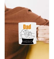 Dad Hero Baskılı Babalar Günü Kupa (Beyaz)