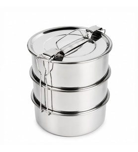3'lü Metal Sefer Tası - Paslanmaz Çelik - 16 cm