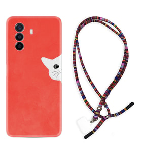 Huawei Nova Y70 Y90 Nova 9 SE  Kılıf Boyun Asklı Rasta Silikon Kedoş 1735