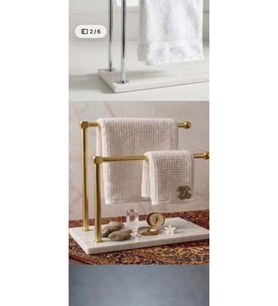 Banyo Tezgah Üstü İkili Havluluk Mermer Tasarım